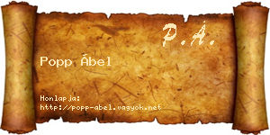 Popp Ábel névjegykártya